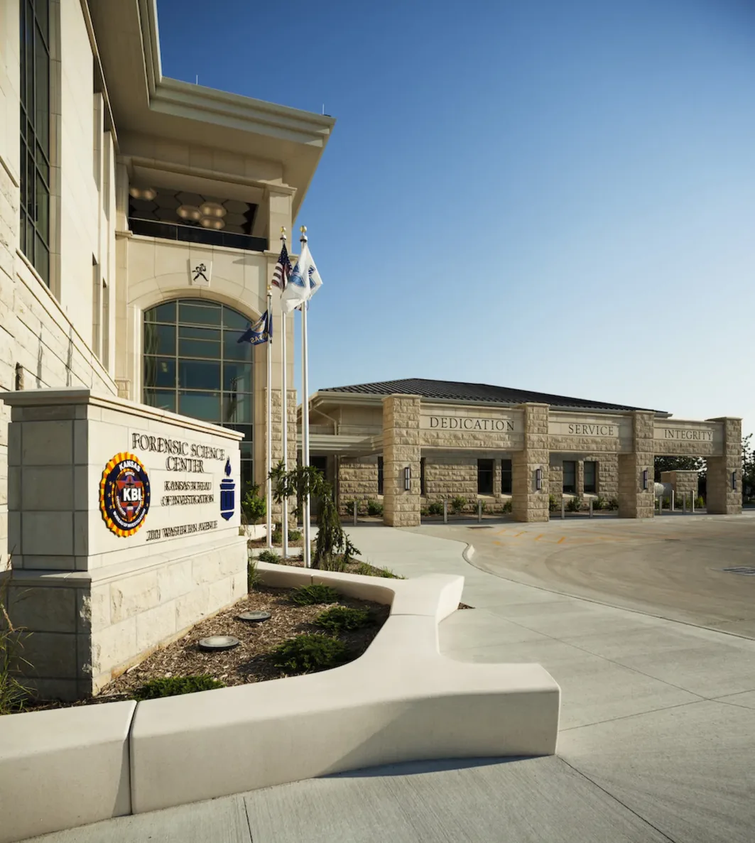 Exterior of Kansas Bureau of Investigation Forensic Science Center in Topeka, Kansas