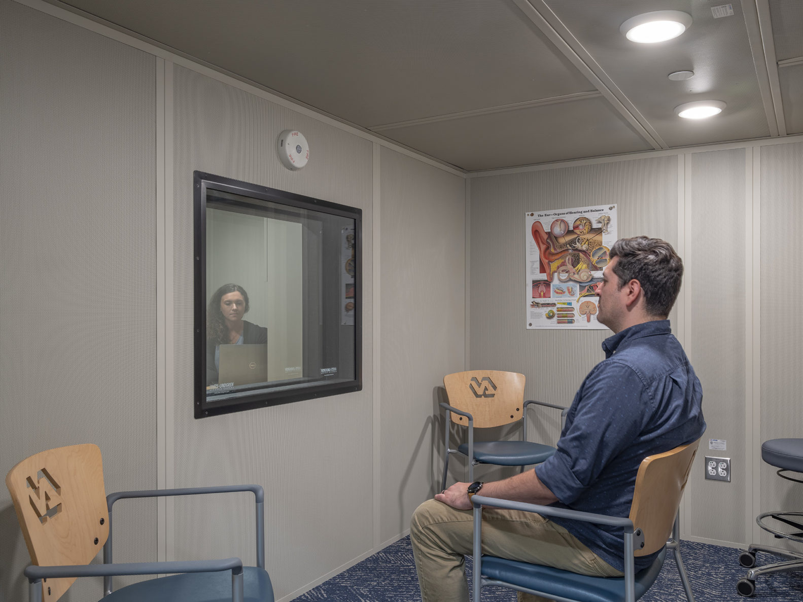 Hearing testing at Lenexa VA Clinic built by McCownGordon