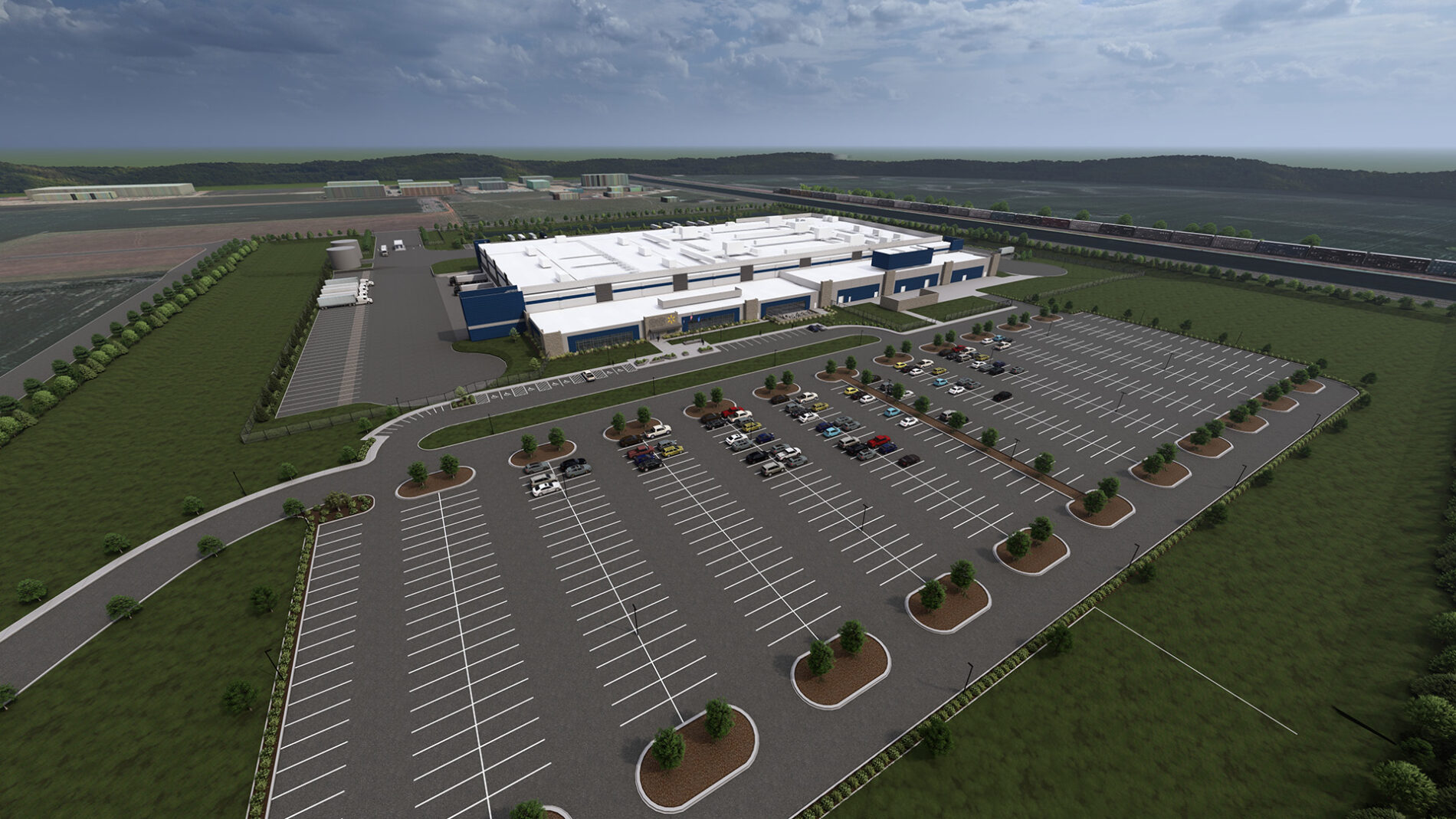 A rendering of a 330,000 square foot beef processing facility being designed and built by McCownGordon