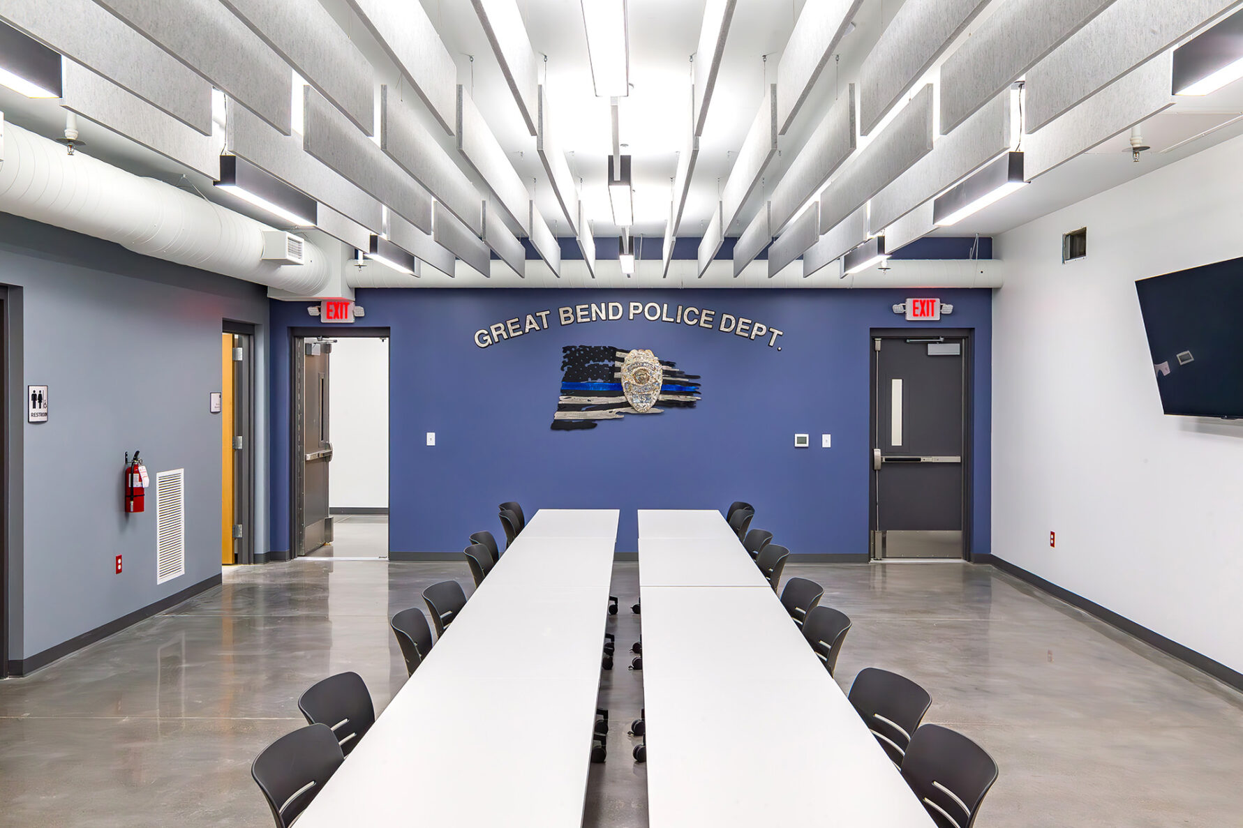 A conference room inside the Great Bend Justice Center