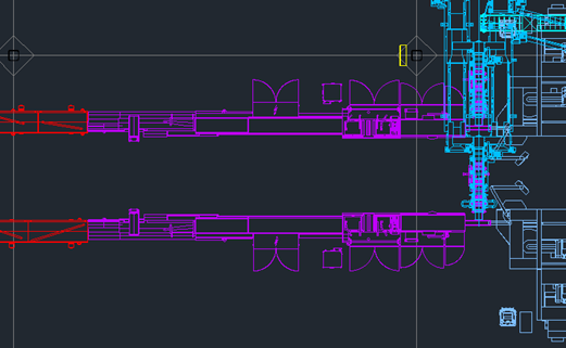 Ensure all OEMs clearly show door swings, considering operator access, maintenance tasks, and electrical panel clearances. The image highlights primary packaging equipment and conveyance with doors that fully open without obstructing building columns, thanks to early design planning.