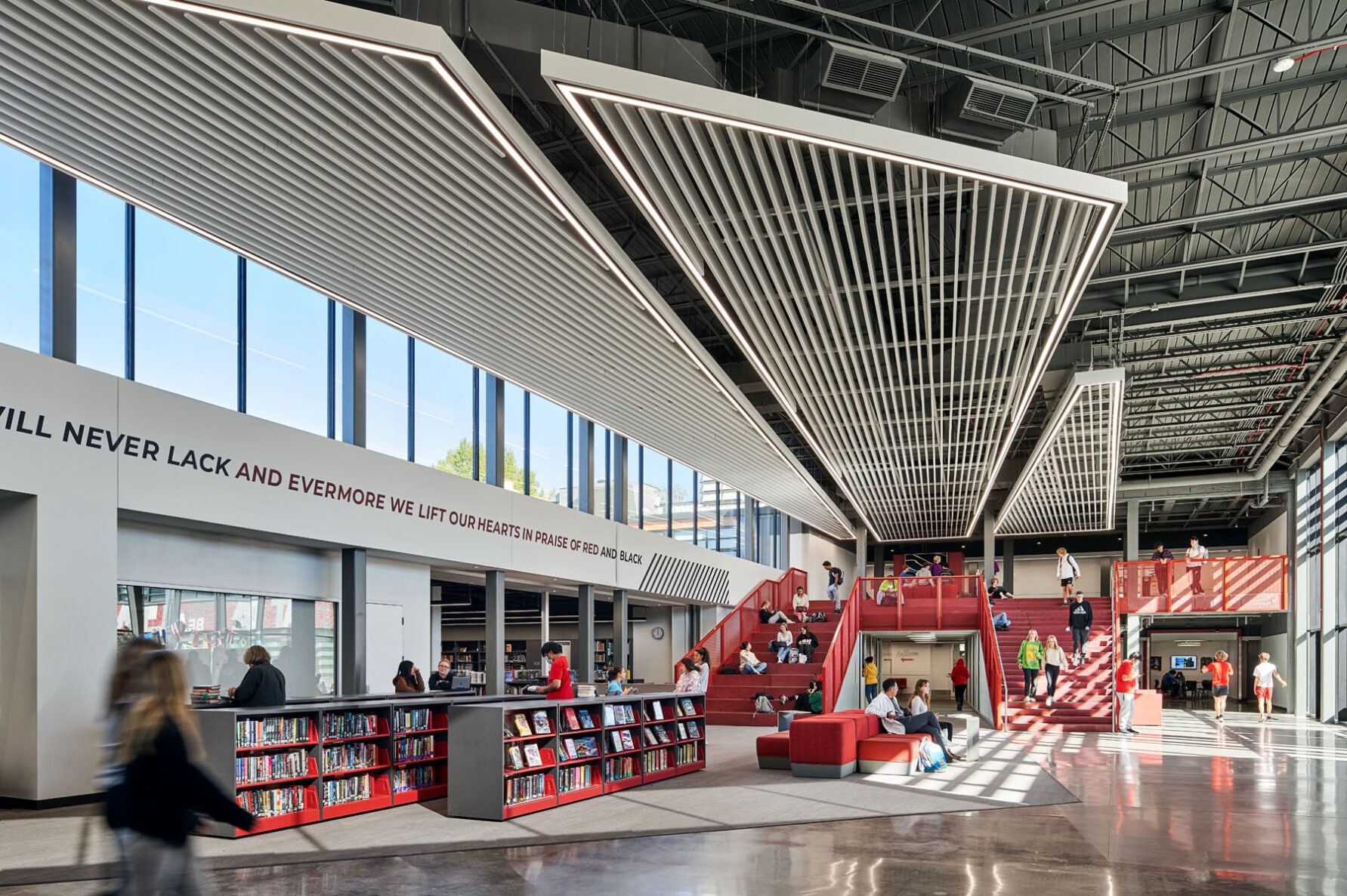 Lawrence High collaboration space and learning stair