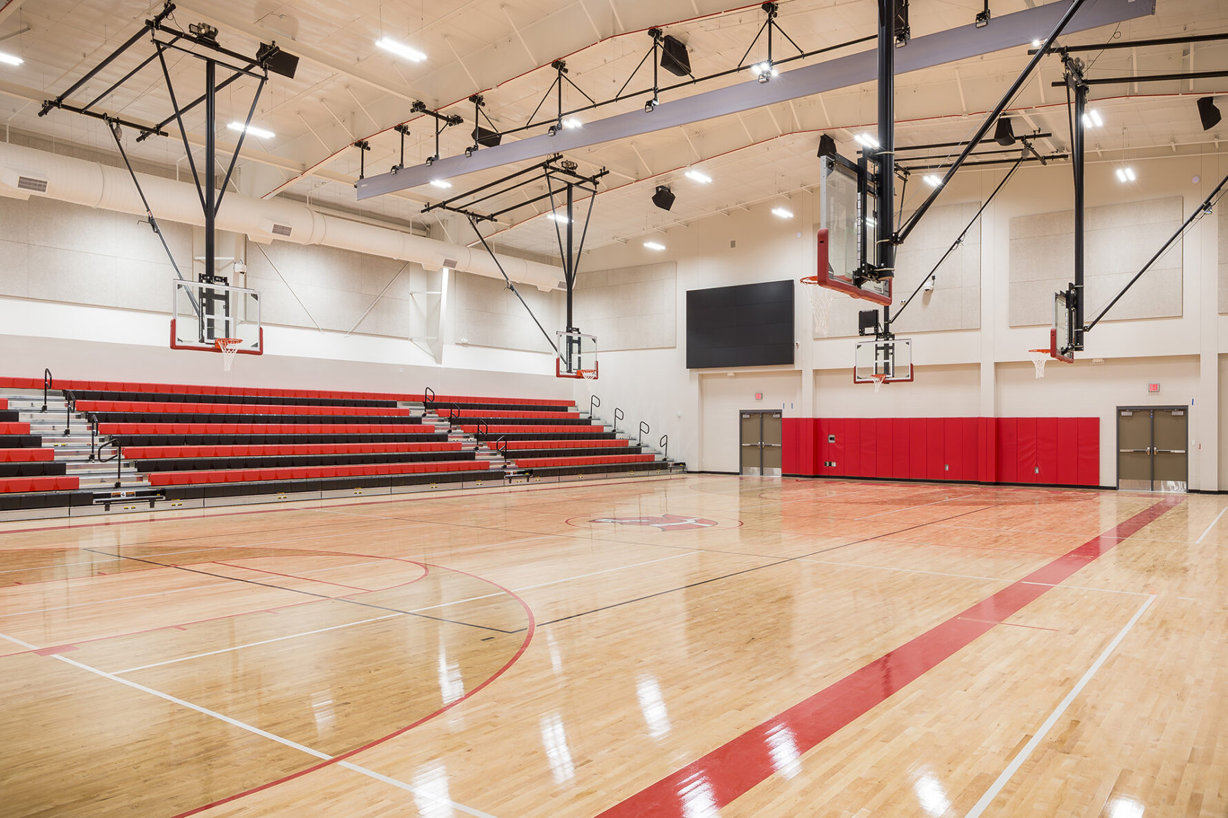 empty gymnasium at logan intergenerational family education center