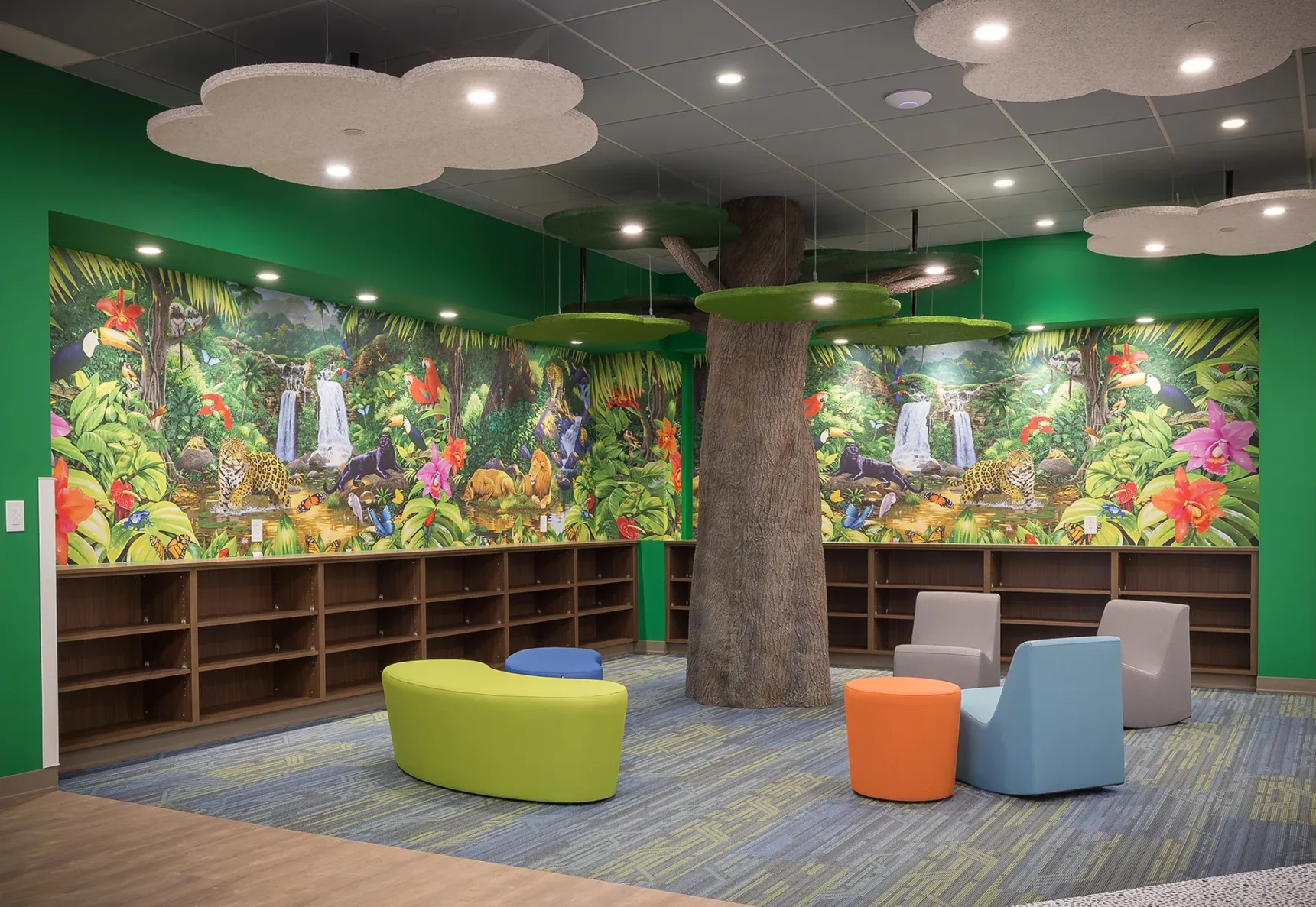 Reading nook at Logan Intergenerational Family Education Center