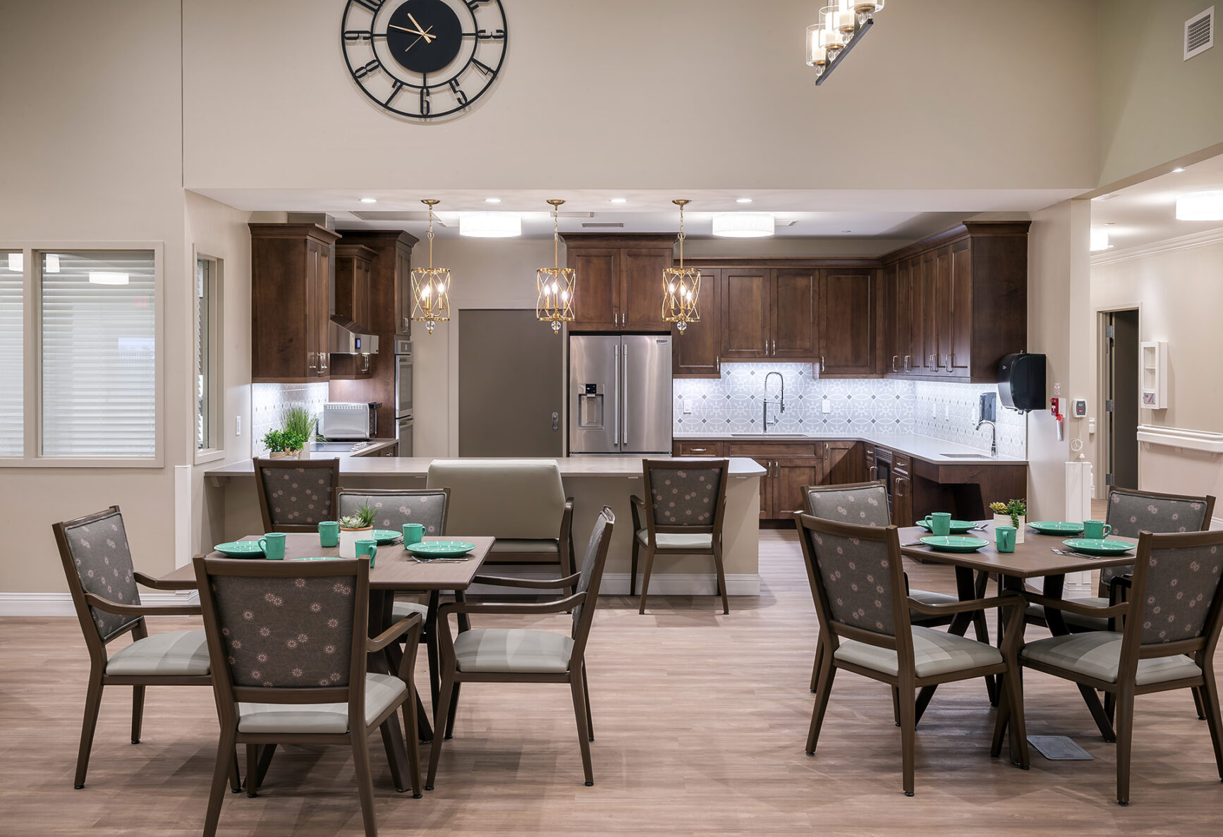 Kitchen and dining area for senior residents at the Logan Intergenerational Family Education Center