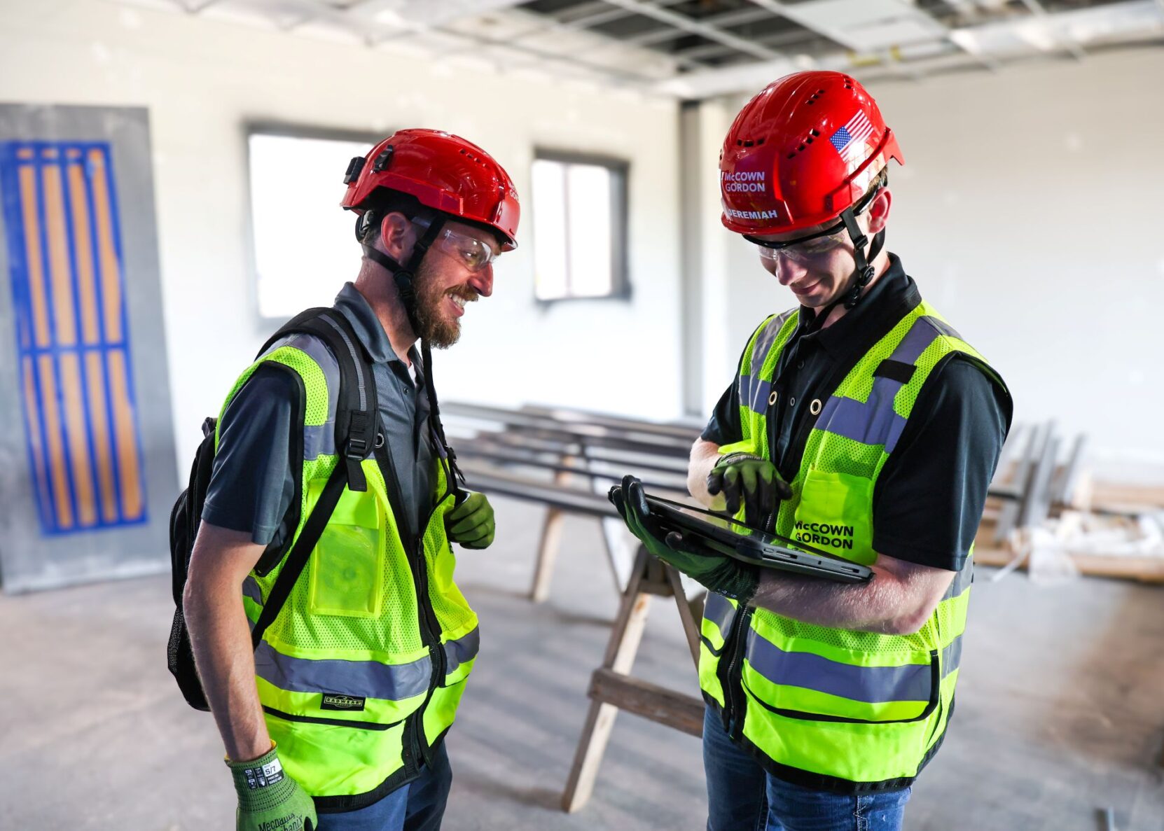 McCownGordon associates working on commissioning services at a construction jobsite