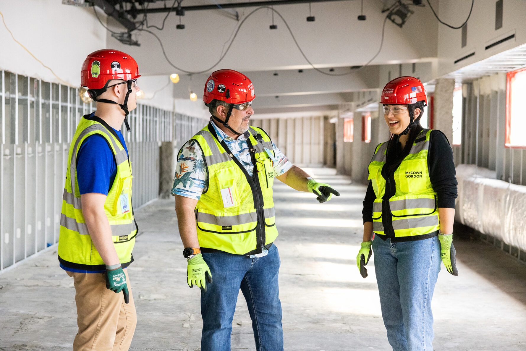 Three McCownGordon associates collaborating on site.