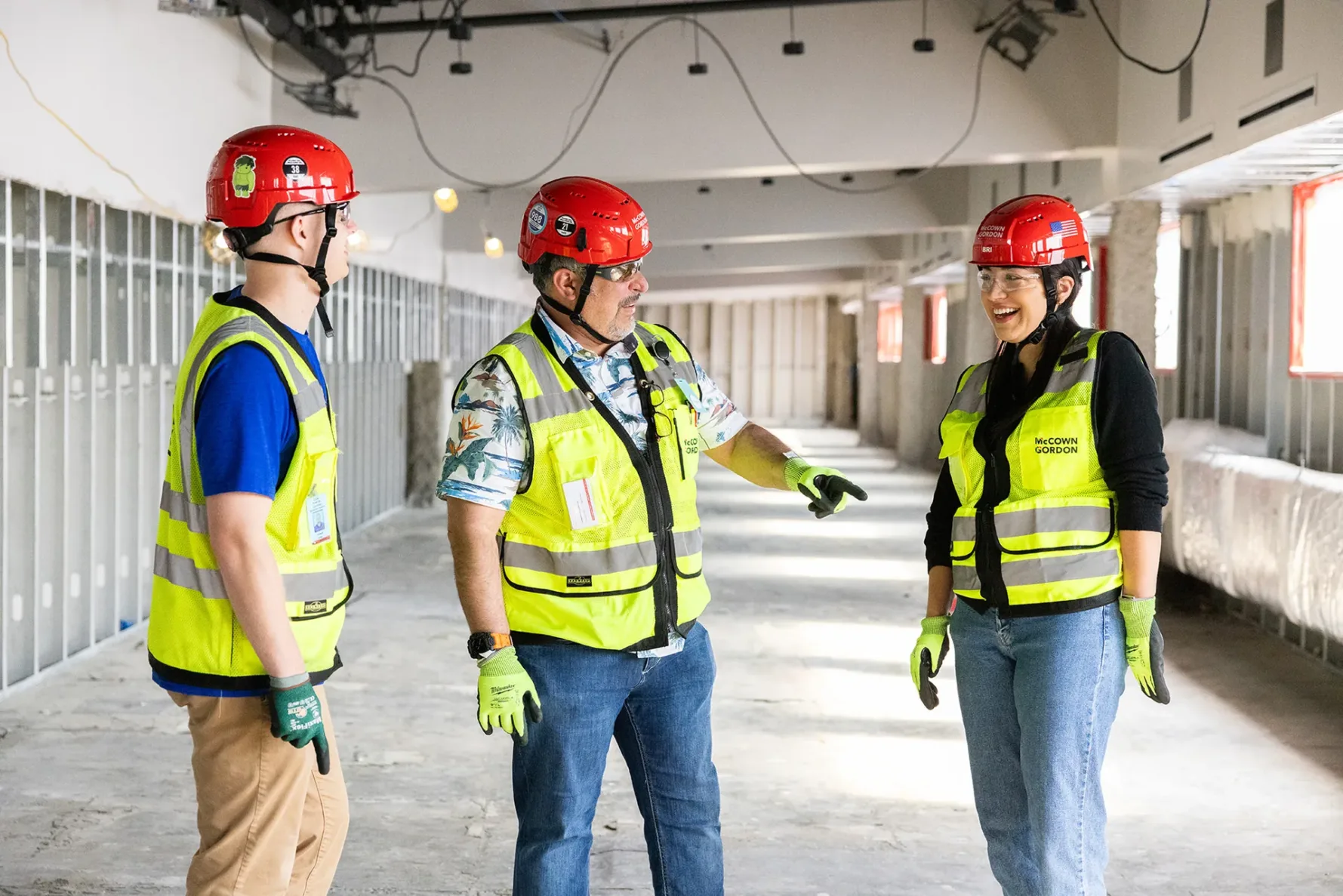 Three McCownGordon associates collaborating on site.