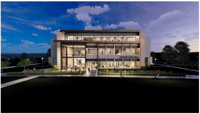 Advisors Excel Hall at Washburn University rendering