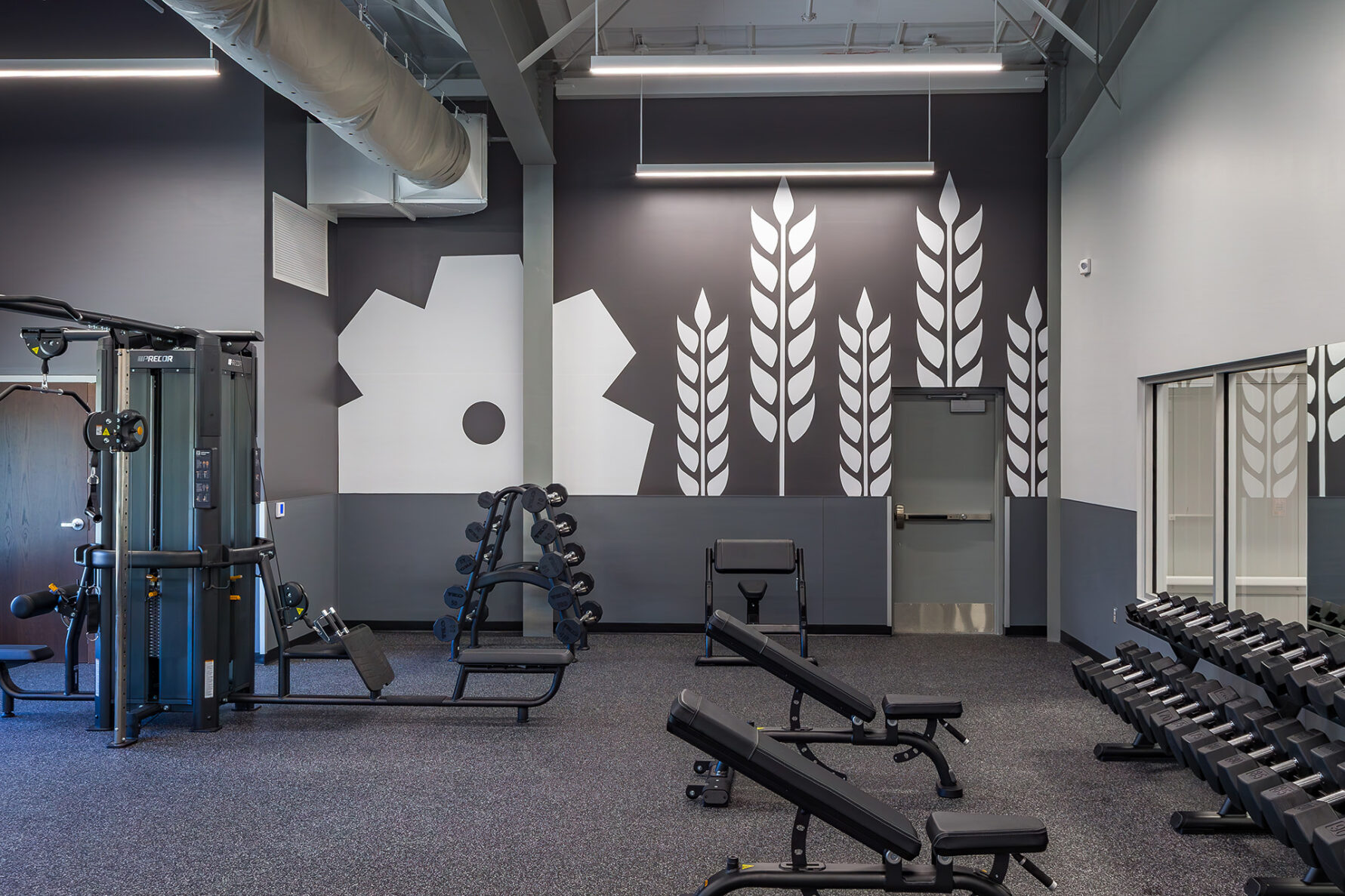 Weights room at the Bethel College Wellness Center