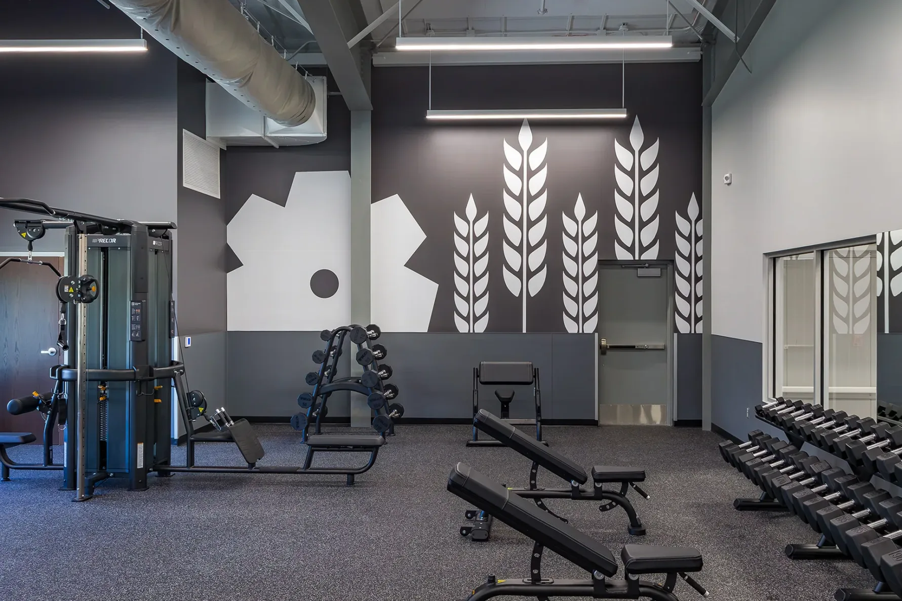 Weights room at the Bethel College Wellness Center